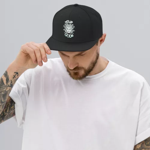 Trapgods Black Snapback Hat