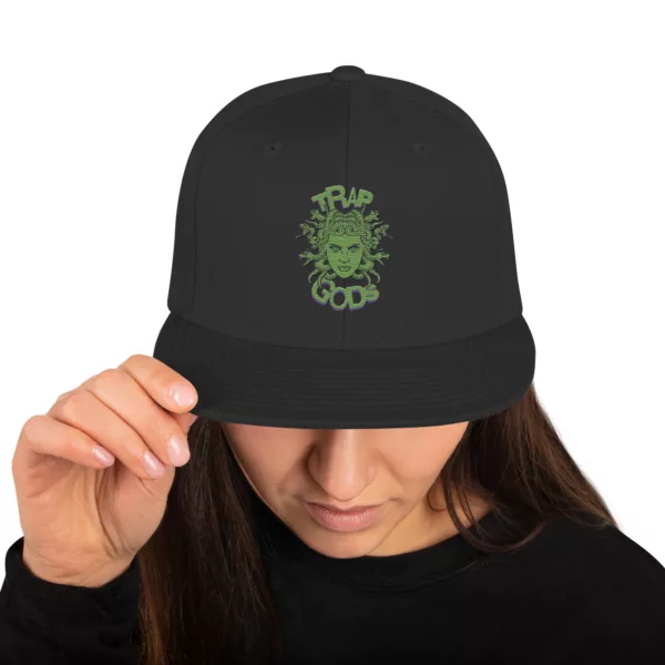 Trapgods Logo Snapback Hat – Black - Image 2